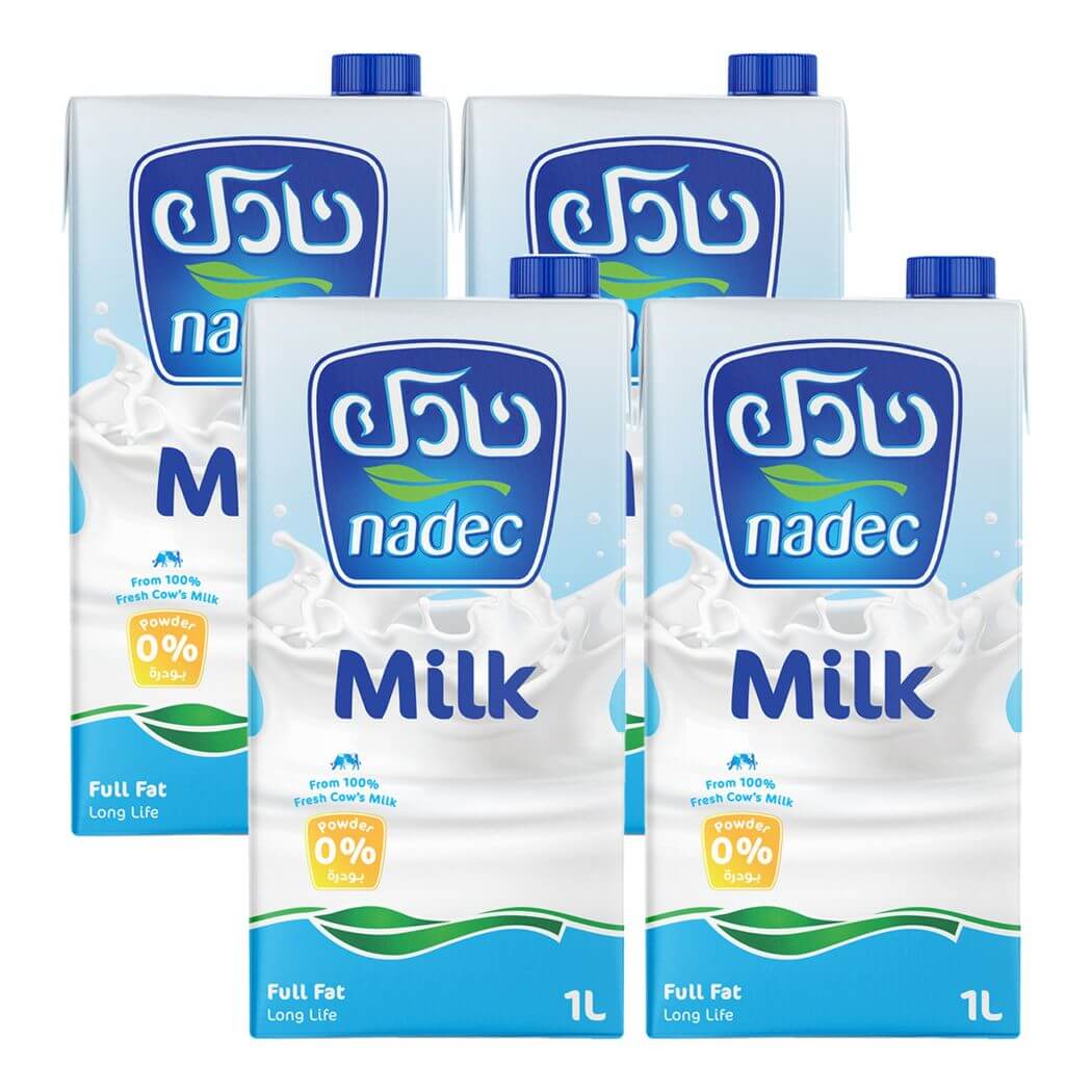 Nadec Full Fat Long Life Milk 4x1L