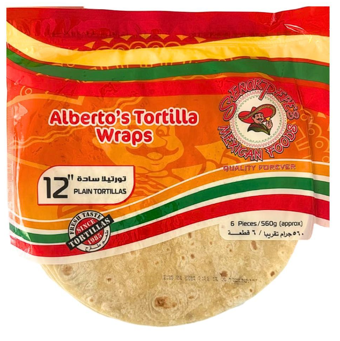 Senor Pepe Alberto's Tortilla Wraps 12" 6pc / 560g