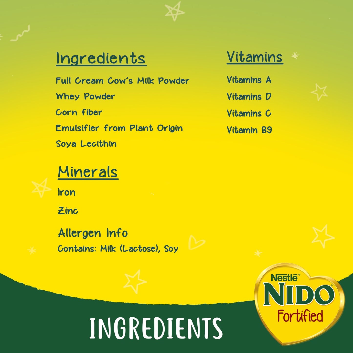 nestle nido milk powder 1800g ingredients