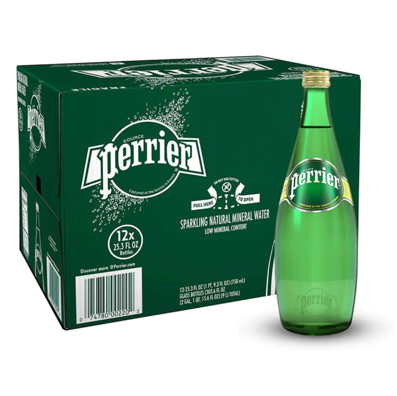 Perrier sparkling natural Mineral water ( 12x750ml )