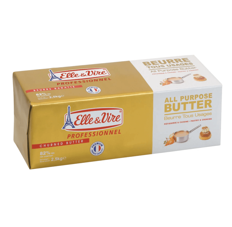 Elle & Vire All Purpose Butter 82% Fat 2.5kg butter block