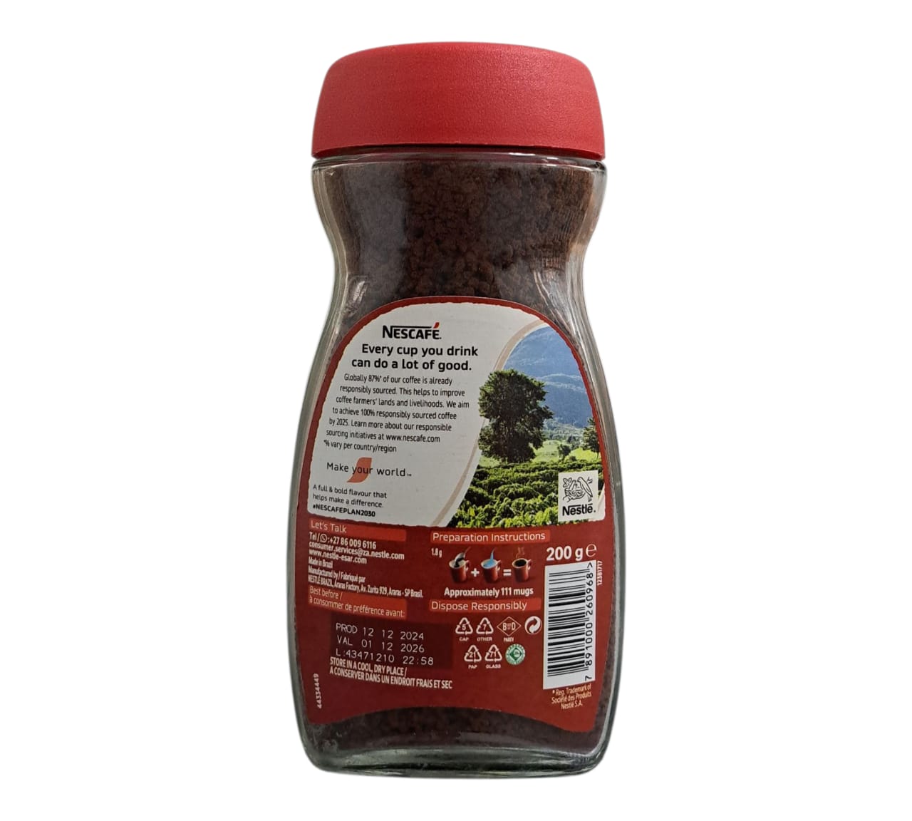 Nescafe Classic Instant Coffee 200g back