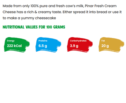 Pinar Fresh Cream Cheese nutrition facts
