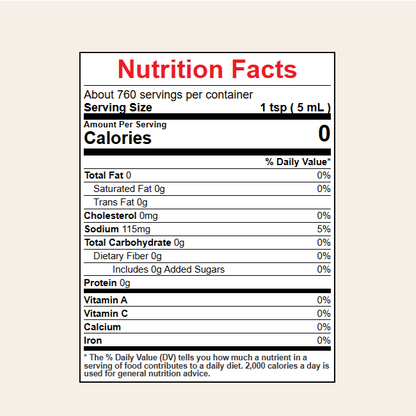 Trappey's Bull Louisiana Hot Sauce nutrition facts