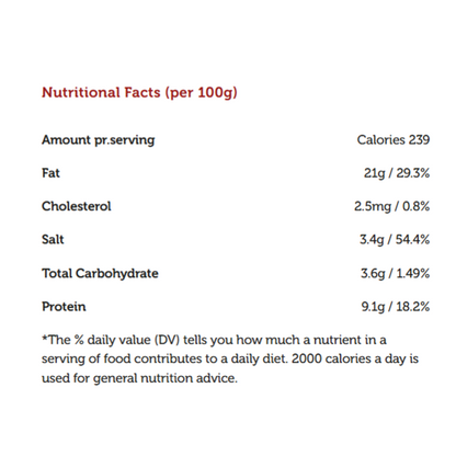 The Three Cows White Cheese Full Fat nutrition facts