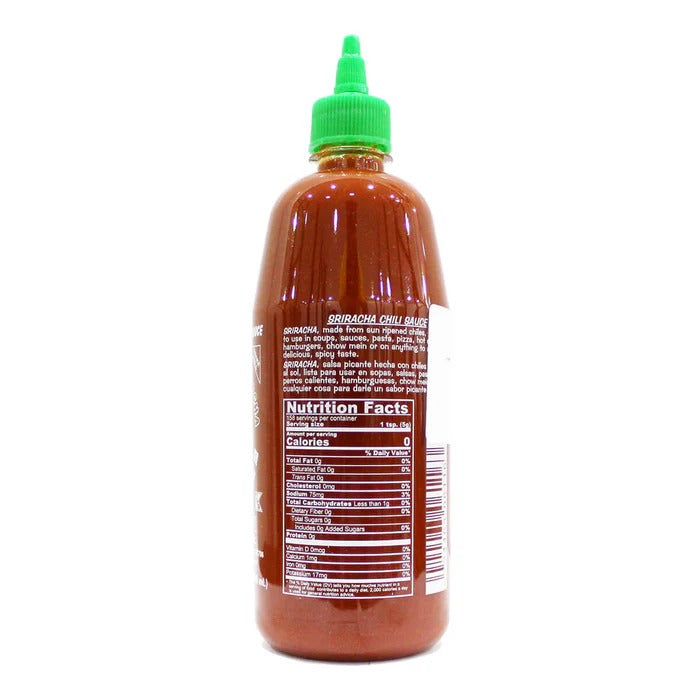 Huy Fong Sriracha Hot Chili Sauce 793g nutrition facts