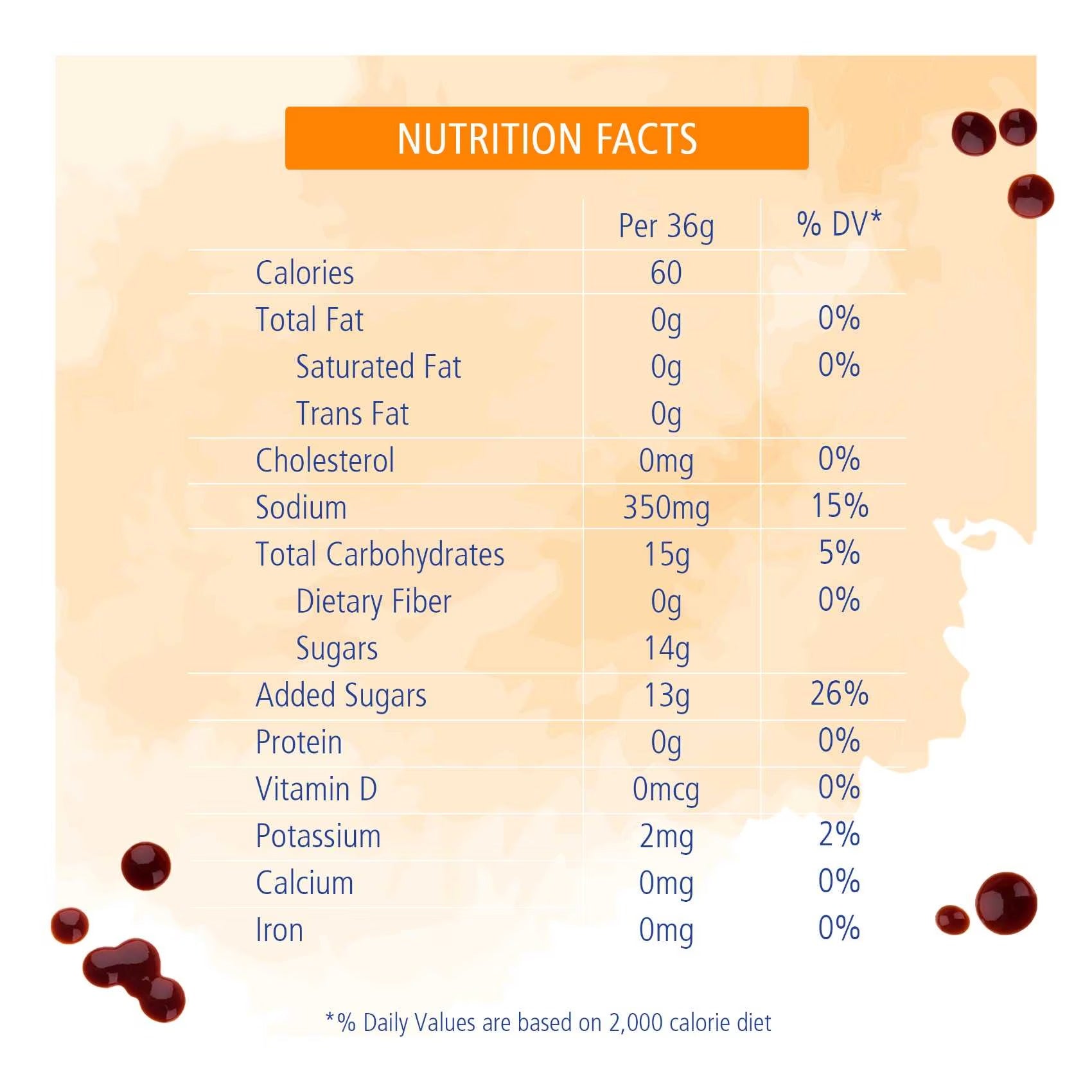 American Garden Original BBQ Sauce nutrition facts
