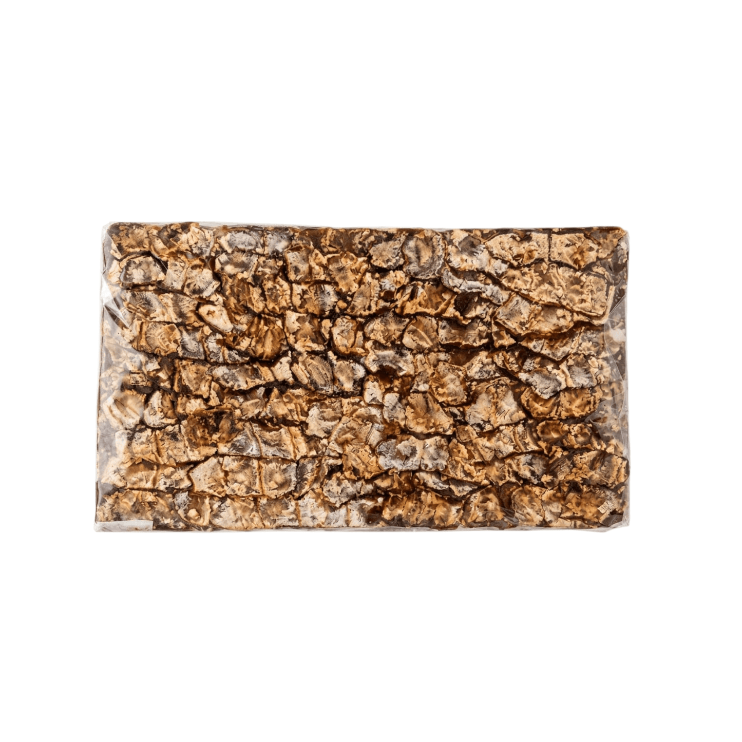 Rectangular stone slab with a natural, rough-textured surface on a white background