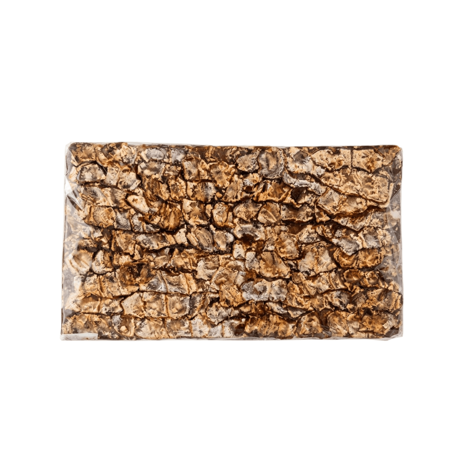 Rectangular stone slab with a natural, rough-textured surface on a white background