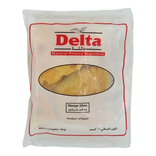 Delta brand package of mango slices on a white background